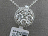 ESTATE LARGE 1.03CT DIAMOND 18KT WHITE GOLD 3D HALO CIRCULAR FLOATING PENDANT