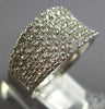 WIDE 1.28CT DIAMOND 14K WHITE GOLD 3D CLASSIC MULTI ROW WEDDING ANNIVERSARY RING