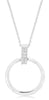ESTATE .03CT DIAMOND 14KT WHITE GOLD ROUND CIRCLE OF LIFE FUN FLOATING PENDANT