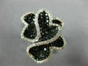 ESTATE LARGE 3.96CT WHITE & BLACK DIAMOND 14K WHITE GOLD MULTI HEART FLOWER RING