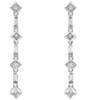 .76CT DIAMOND 18KT WHITE GOLD PRINCESS & BAGUETTE CHANNEL BEZEL HANGING EARRINGS