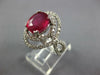 LARGE 4.08CT DIAMOND & AAA RUBY 14KT WHITE GOLD OVAL DOUBLE HALO INFINITY RING