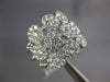 ESTATE LARGE 2.05CT DIAMOND 18K WHITE GOLD 3D MULTI FLOWER CLUSTER COCKTAIL RING