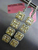 LARGE 7.15CT WHITE & FANCY YELLOW DIAMOND 18KT TWO TONE GOLD 3D HANGING EARRINGS