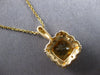 2.09CT DIAMOND & AAA CITRINE 14K YELLOW GOLD 3D CUSHION & ROUND FLOATING PENDANT