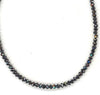 ESTATE 11.0CT BLACK DIAMOND 14KT YELLOW GOLD 3D CLASSIC ETERNITY TENNIS NECKLACE