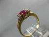 ESTATE 1.07CT DIAMOND & AAA OVAL RUBY 14KT YELLOW GOLD ENGAGEMENT RING #4257