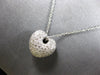 ESTATE .50CT DIAMOND 14KT WHITE GOLD 3D CLASSIC ROUND PAVE PUFF HEART PENDANT