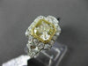 ESTATE LARGE 3.43CT GIA FANCY YELLOW DIAMOND 18KT TWO TONE GOLD ENGAGEMENT RING