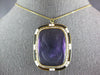 ANTIQUE 100CT AAA HAND ETCHED AMETHYST & PEARL 14KT YELLOW GOLD PENDANT BROOCH