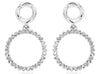 ESTATE .25CT DIAMOND 14KT WHITE GOLD 3D BAGUETTE CIRCULAR FUN HANGING EARRINGS