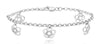 ESTATE .13CT DIAMOND 14KT WHITE GOLD ROUND FLOWER STAR BY THE YARD LOVE BRACELET