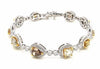 LARGE 8.33CT MULTI COLOR DIAMOND 18KT 2 TONE GOLD 3D MULTI SHAPE TENNIS BRACELET