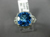 ESTATE 4.80CT DIAMOND & AAA BLUE TOPAZ 14K WHITE GOLD 3D FILIGREE HALO RING 2063
