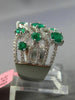 ESTATE 1.66CT DIAMOND & AAA EMERALD 18KT WHITE GOLD MULTI ROW CRISS CROSS RING