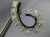 3.39CT DIAMOND & BLACK ENAMEL 18KT WHITE GOLD TEAR DROP HOOP HANGING EARRINGS