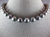 ESTATE LARGE AAA BLACK TAHITIAN PEARL 14KT WHITE GOLD 3D FILIGREE LOVE NECKLACE
