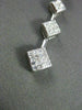 ESTATE LARGE .75CT DIAMOND 14K WHITE GOLD 3D THREE STONE FLOATING PENDANT #19036
