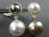 EXTRA LARGE .45CT DIAMOND & SOUTH SEA TAHITIAN PEARL 18KT WHITE GOLD 3D EARRINGS