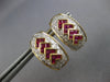 LARGE 1.66CT DIAMOND & AAA RUBY 14KT 2 TONE GOLD CLIP ON HANGING EARRINGS #28040