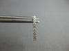 ESTATE SMALL .24CT DIAMOND 14KT WHITE GOLD OVAL LEVERBACK HOOP HANGING EARRINGS