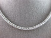 LARGE 4.0CT DIAMOND 14KT WHITE GOLD 3D 4 PRONG GRADUATING LOVE TENNIS NECKLACE
