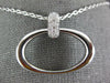 ESTATE LARGE .21CT DIAMOND 18KT WHITE GOLD 3D SIDEWAYS CLASSIC OVAL FUN PENDANT