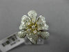 ESTATE LARGE 2.68CT DIAMOND 18K TWO TONE GOLD FLOWER CLUSTER MULTI SHAPE RING