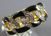 WIDE .54CT DIAMOND & BLACK ENAMEL 14KT YELLOW GOLD MULTI LINK ETERNITY FUN RING