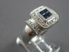 WIDE 1.32CT DIAMOND & AAA SAPPHIRE 14KT WHITE GOLD PRINCESS & ROUND SQUARE RING