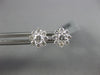 ESTATE .43CT DIAMOND 18KT WHITE GOLD 3D CLASSIC FLOWER STUD EARRINGS