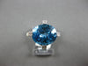 LARGE 6.92CT DIAMOND & AAA BLUE TOPAZ 14KT WHITE GOLD 3D OVAL & ROUND FUN RING