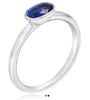 1.18CT AAA SAPPHIRE 14KT WHITE GOLD CLASSIC OVAL SOLITAIRE BEZEL ENGAGEMENT RING