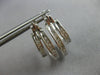 ESTATE 1.02CT DIAMOND 14KT WHITE GOLD 3D ROUND DOUBLE HOOP FUN HANGING EARRINGS