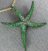 ESTATE EXTRA LARGE 3.51CT AAA TSAVORITE 18KT YELLOW GOLD 3D STARFISH FUN PENDANT