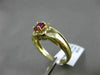 ESTATE WIDE .47CT DIAMOND & RUBY 14KT YELLOW GOLD FLOWER CLUSTER ENGAGEMENT RING