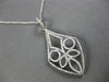 LARGE .56CT DIAMOND 14K WHITE GOLD FLOWER GEOMETRICAL TEAR DROP FLOATING PENDANT