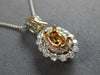 .50CT DIAMOND 18K WHITE & ROSE GOLD OVAL DOUBLE HALO SEMI MOUNT FLOATING PENDANT