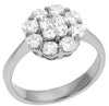ESTATE 1.48CT DIAMOND 14K WHITE GOLD ROUND & PRINCESS INVISIBLE FLOWER LOVE RING