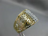 ESTATE WIDE .72CT DIAMOND 14KT WHITE & YELLOW GOLD 3D HANDCRAFTED FILIGREE RING