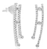 .44CT DIAMOND 14KT WHITE GOLD ROUND BEZEL ETOILE DOUBLE BAR BY THE YARD EARRINGS