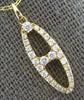 ESTATE .27CT DIAMOND 14KT YELLOW GOLD 3D ROUND CLASSIC OVAL FUN FLOATING PENDANT