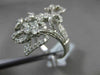 ANTIQUE MASSIVE 2.09CT DIAMOND 18KT WHITE GOLD THREE DIMENSIONAL FLOWER RING