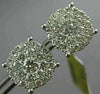 LARGE 1.54CT DIAMOND 14K WHITE GOLD 3D CLUSTER FILIGREE SCREW BACK STUD EARRINGS