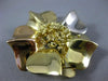 ANTIQUE 18KT WHITE YELLOW & ROSE GOLD FLOWER FILIGREE KOROVA PIN BROOCH #3067
