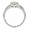 ESTATE .49CT DIAMOND 18K WHITE GOLD 3D CLUSTER SQUARE SEMI ETERNITY PROMISE RING
