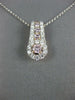 ESTATE .68CT WHITE & PINK DIAMOND 18K WHITE & ROSE GOLD HALO BY THE YARD PENDANT