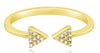 ESTATE .07CT DIAMOND 14KT YELLOW GOLD 3D ROUND CLASSIC DOUBLE ARROW LOVE RING