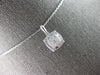 .43CT DIAMOND 14KT WHITE GOLD ROUND & BAGUETTE CLUSTER FILIGREE FLOATING PENDANT