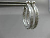ESTATE .54CT DIAMOND 14KT WHITE GOLD DOUBLE SIDED HOOP HUGGIE EARRINGS #17697